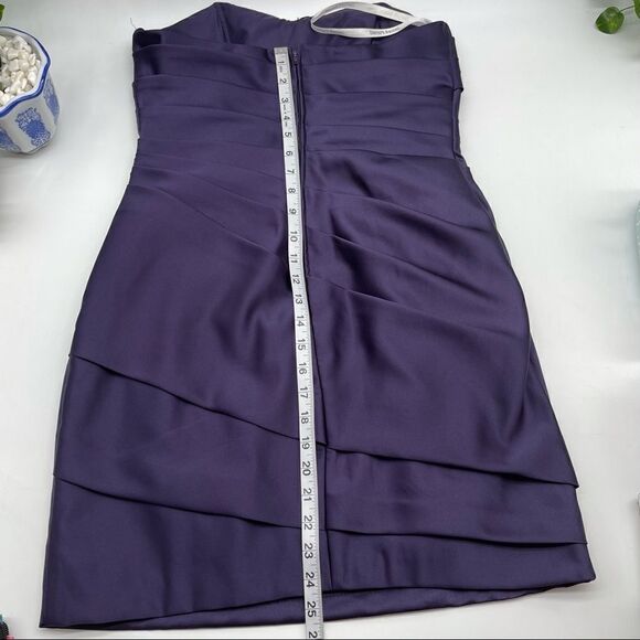 David’s Bridal Short Pleated Strapless Dress Size 10 - Picture 6 of 12